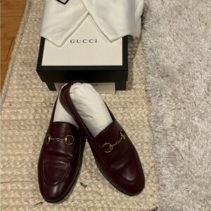 Gucci Brixton Loafers 37.5 in Wine Red Bordeaux